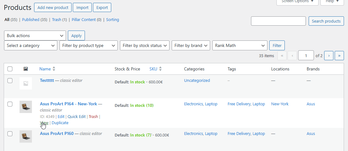 Check Product Visibility and Stock Status