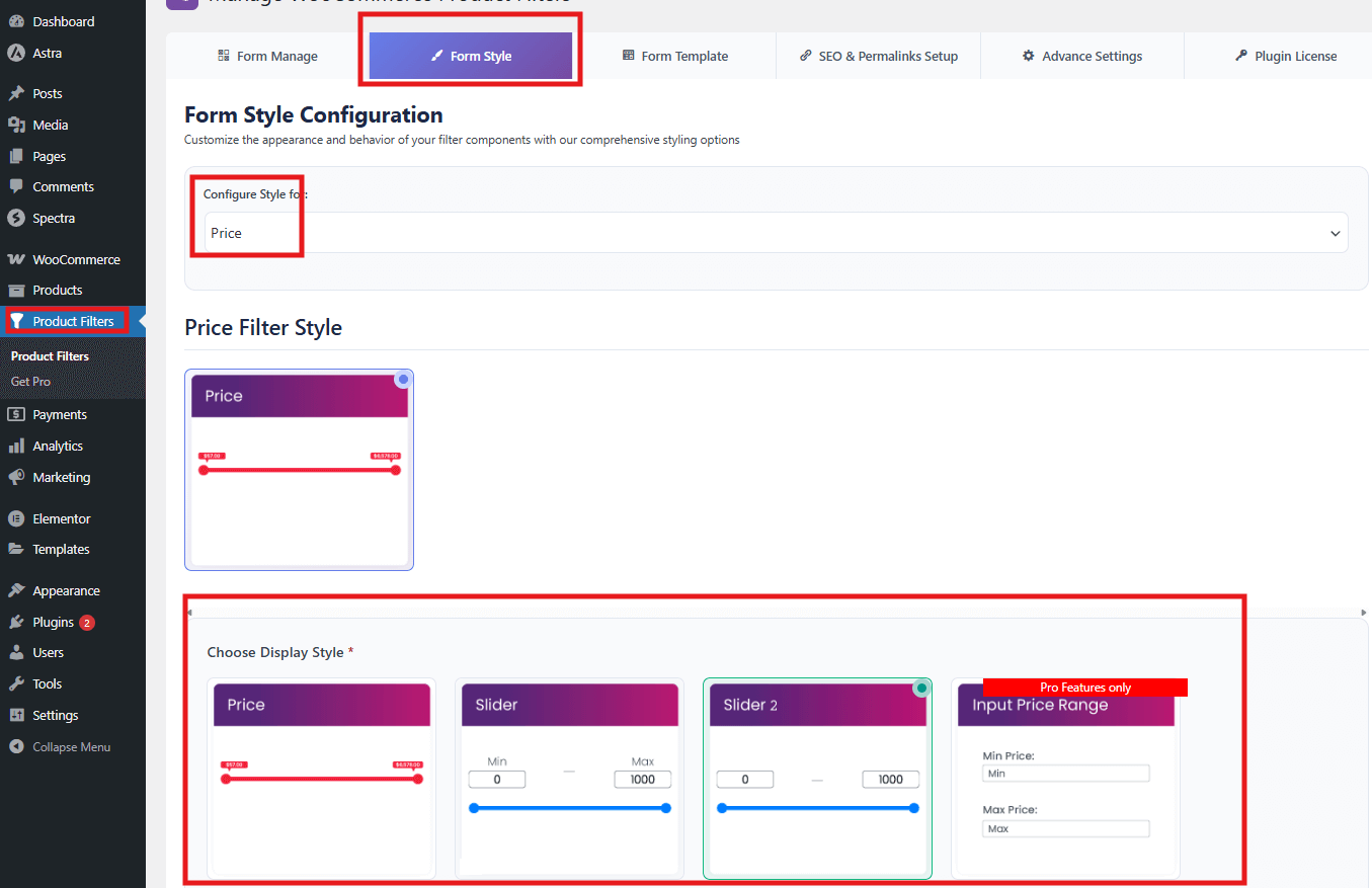 Customize the Price Filter Style