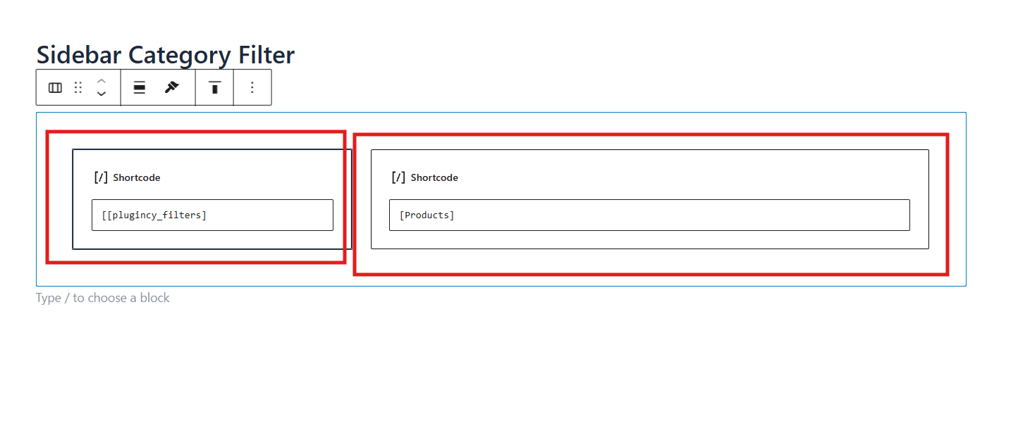 Paste this shortcode products
