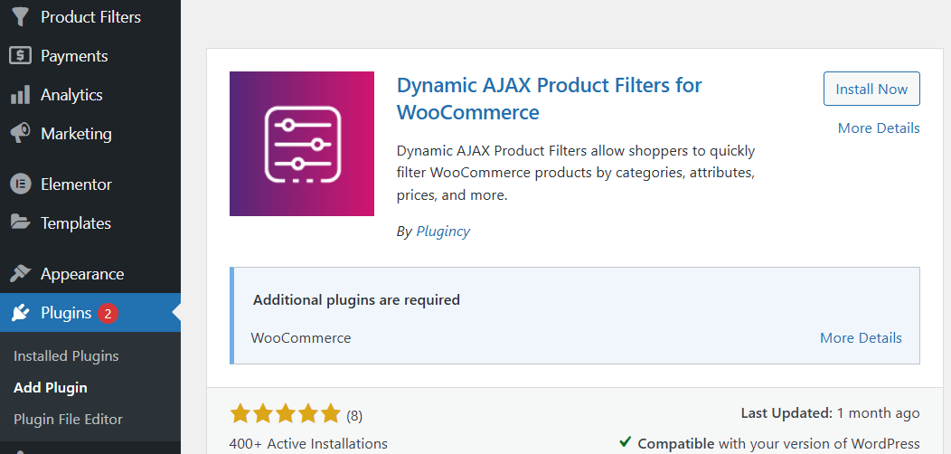 search for Dynamic AJAX Product Filters for WooCommerce