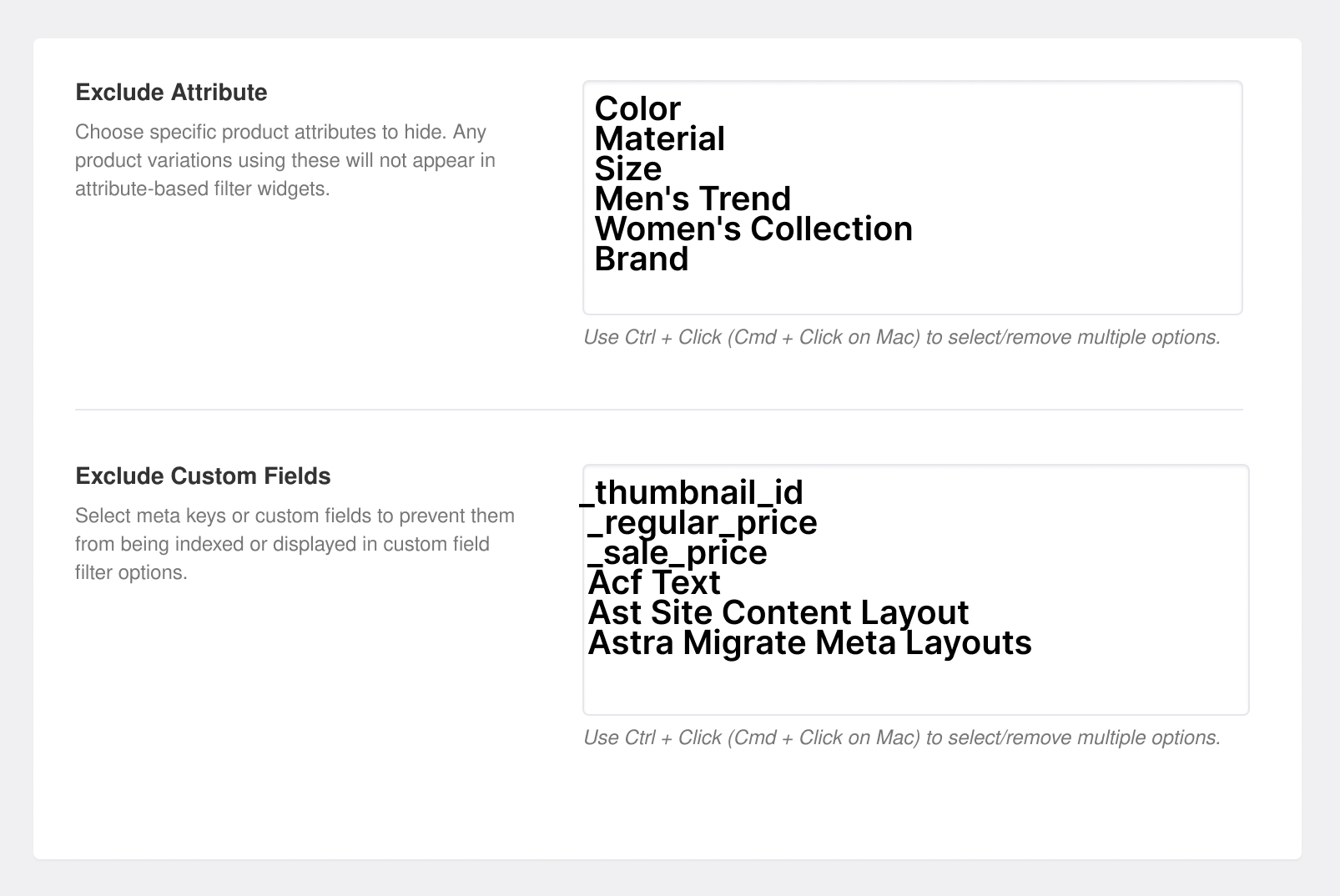 Advanced AJAX product filters with includeexclude capabilities