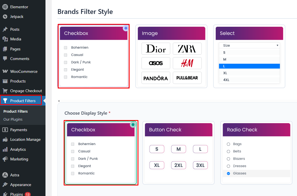 Choose Brands from the Select Attribute dropdown