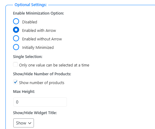 Customize the Filter Options